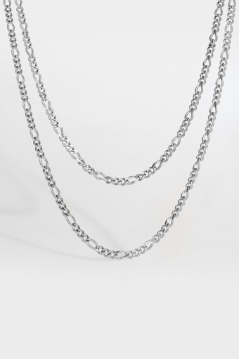 Double Antique Halsband Sølvtonet