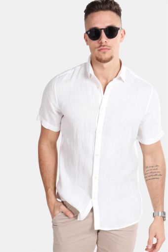Caiden SS Linen Shirt White