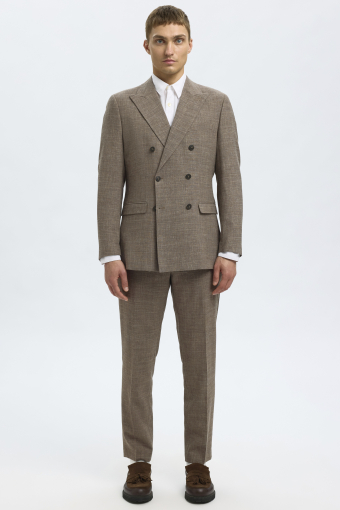 Oasis Linen DB Blazer Dark Sand Melange