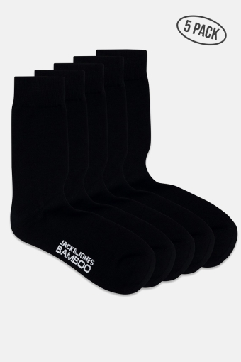 JACBASIC BAMBOO SOCK 5 PACK NOOS Black Black - Black - Black - Black