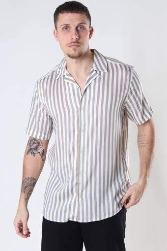 WAYNE SS VISCOSE SHIRT Chinchilla