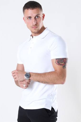 Muscle Fit Stretch Polo White