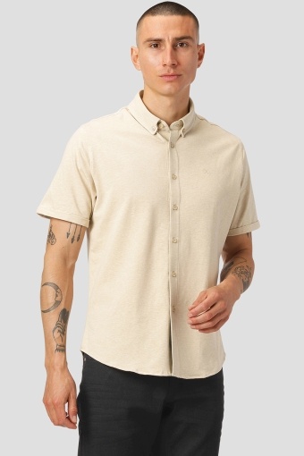 Hudson SOLID Stretch Shirt S/S Sand Melange