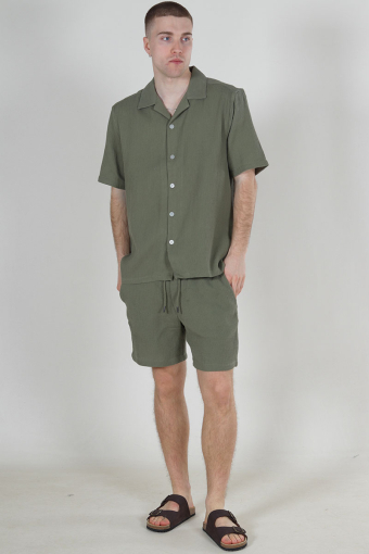 Bertil Waffle SS Resort Shirt Deep Lichen Green