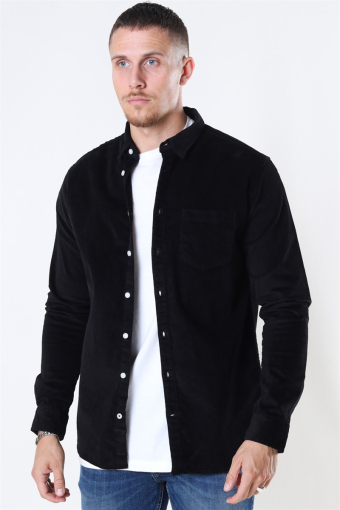 Johan Corduroy Overshirt Black