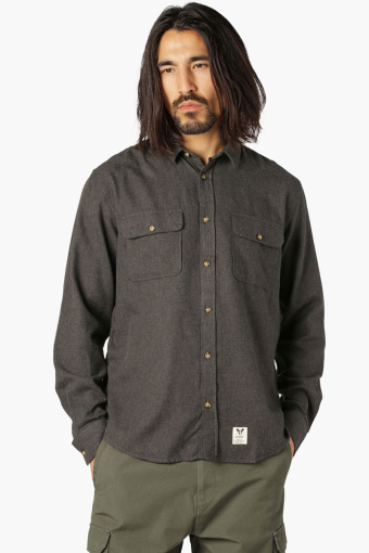 Glenn Flannel Shirt LS Dark Grey