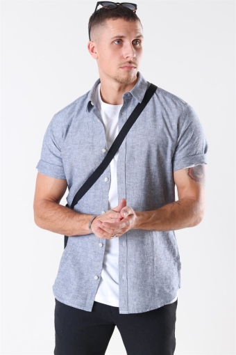 Caiden SS Linen Shirt Dress Blues