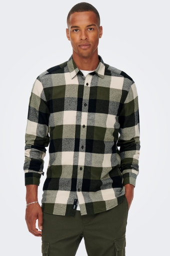 GUDMUND LS CHECK SHIRT Forest Night