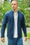 Solid Val Oxford Stretch Shirt LS Insignia Blue