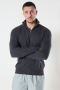 Jack & Jones JJEEMIL KNIT HALF ZIP NOOS Dark Grey Melange