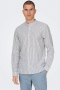 ONLY & SONS Caiden LS Mao Stripe Linen Shirt Dark Navy