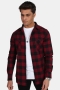 URBAN CLASSICS Checked Flanell Skjorta Black/Burgundy