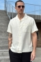 Solid Allan Cuba Linen Shirt Off White